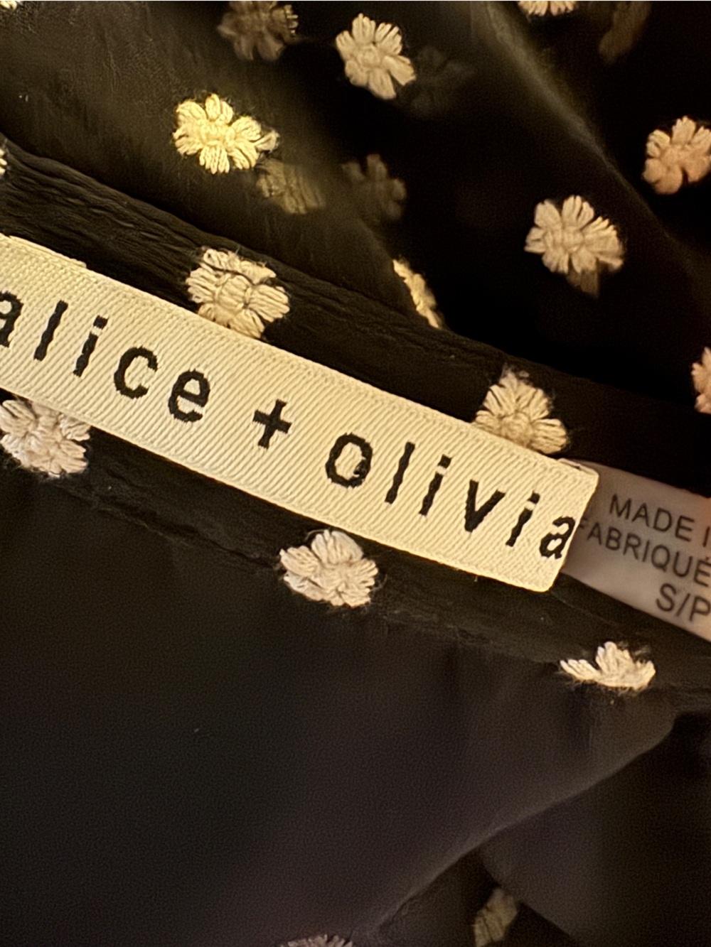 Alice + Olivia Floral Embroidery Button-Front  Sheer Blouse - Picture 2 of 11